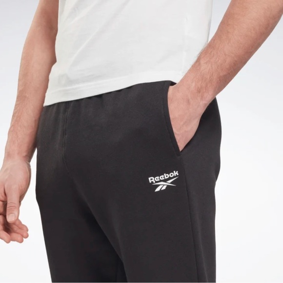 Reebok Identity Fleece Black Jogger Sweatpants - Picture 3 of 10